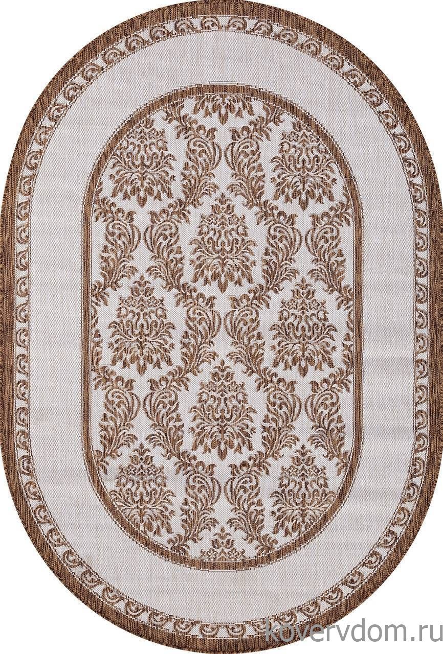 Ковер циновка VEGAS S001 CREAM-BROWN Овал