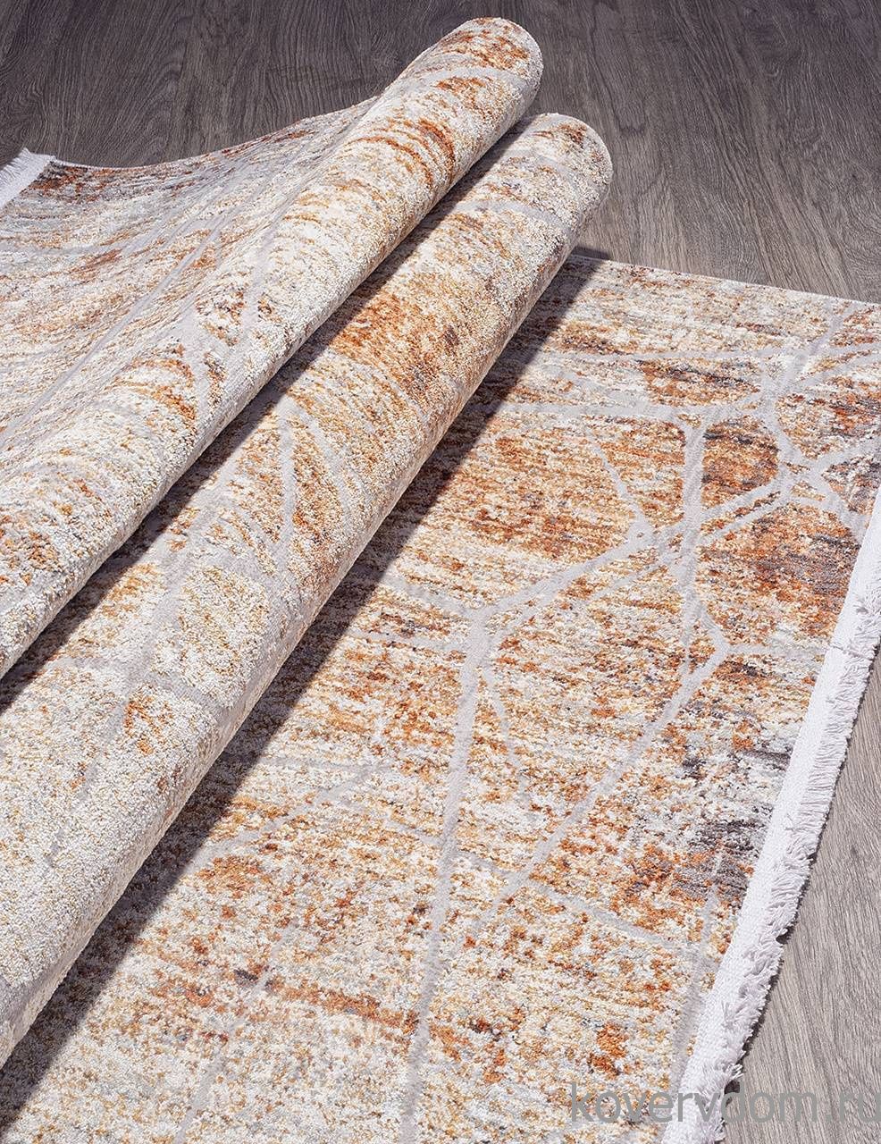 Ковер SEATTLE 03880A СЕРЫЙ / ТЕРРАКОТОВЫЙ