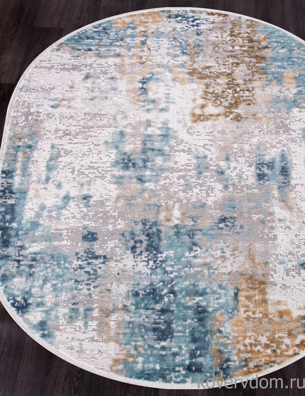 Ковер ALLURES 12004 CREAM / BLUE Овал