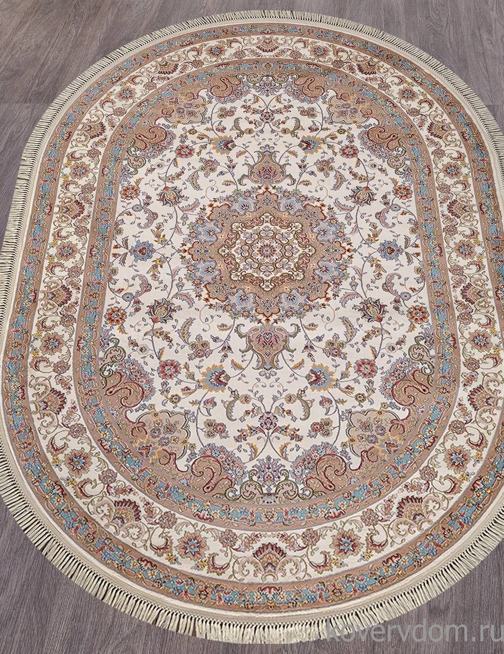 Ковер ARAVIA D158 CREAM-BLUE Овал