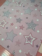 Легкий детский ковер-палас ЗВЕЗДЫ СИЯЮТ-A розовый