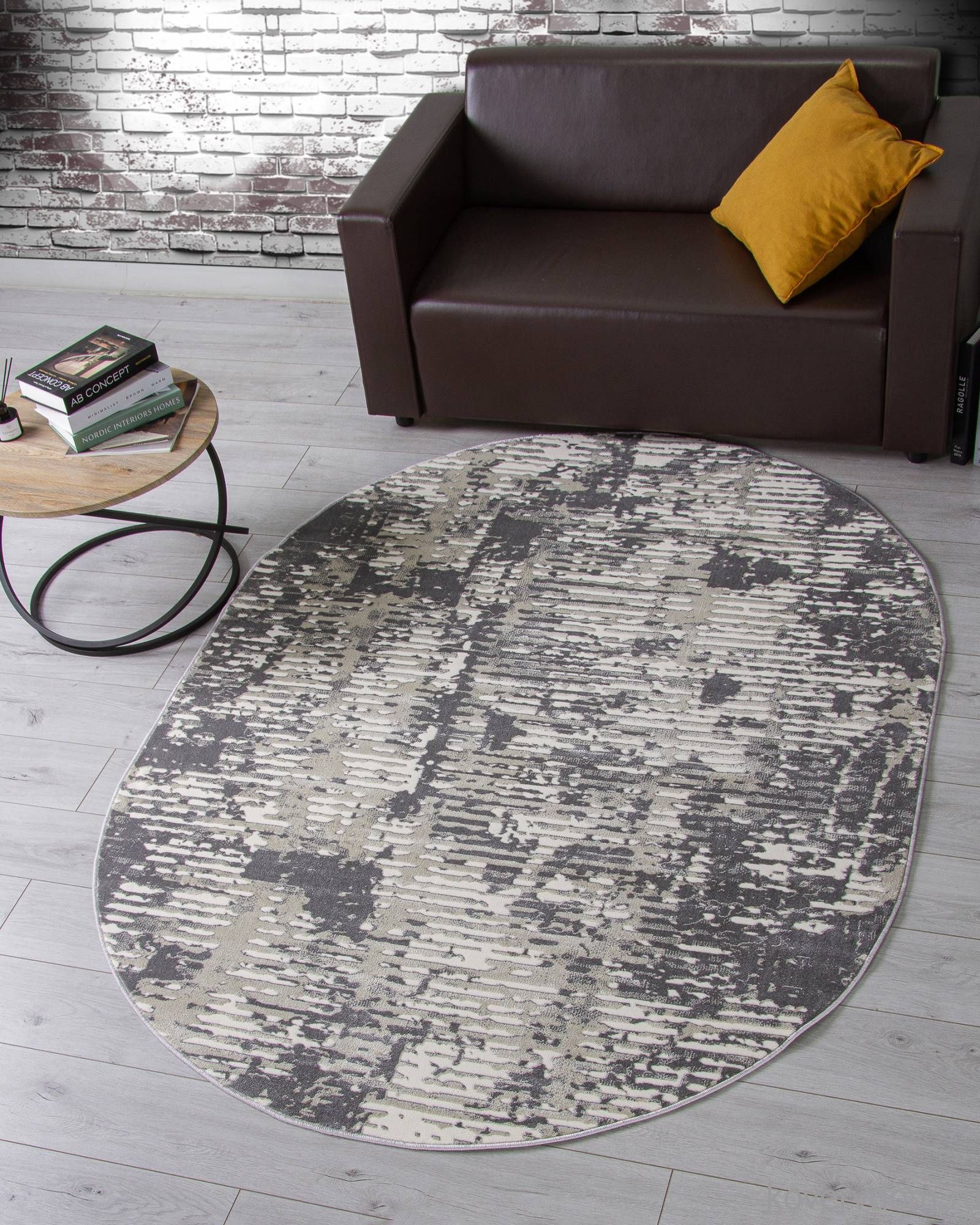 Ковер ATLANTIS D999 CREAM-GRAY Овал Ковер ATLANTIS D999 CREAM-GRAY Овал