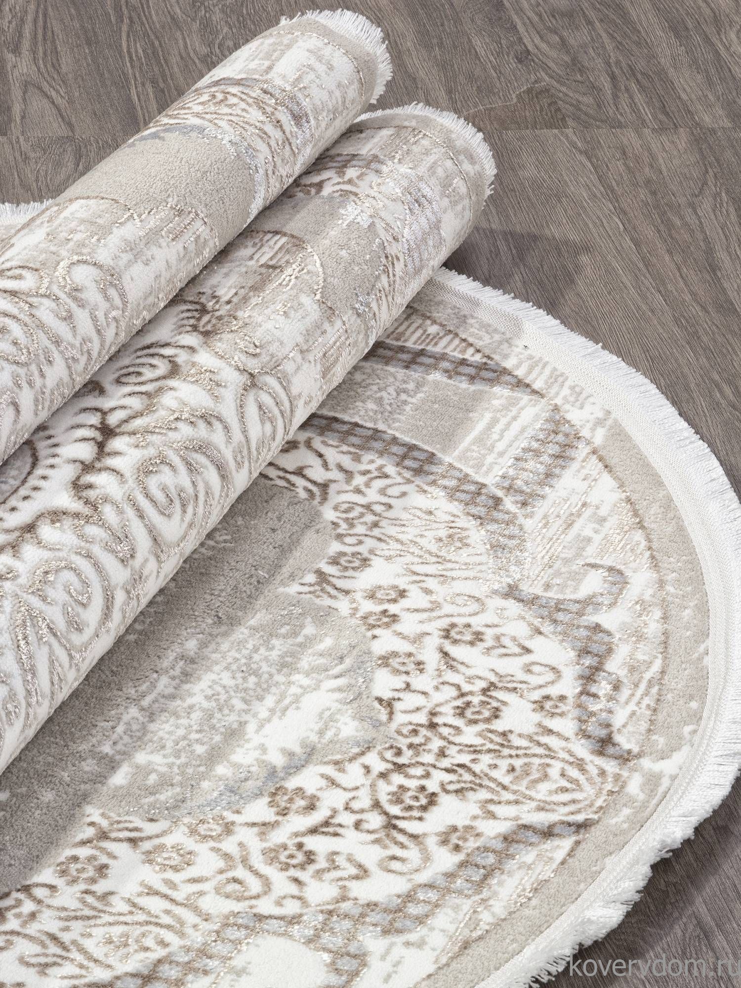 Ковер ALFANI Q018A VIZON FDY / CREAM SHRINK Овал Ковер ALFANI Q018A VIZON FDY / CREAM SHRINK Овал